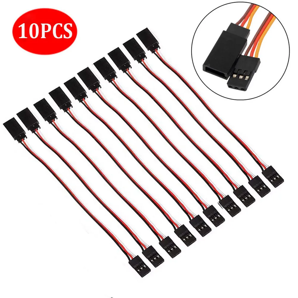 10 Teile/los 10CM 20CM 30CM 50CM 100CM Verlängerung Blei Draht Kabel für RC Futaba JR männlich Zu Weiblich Image