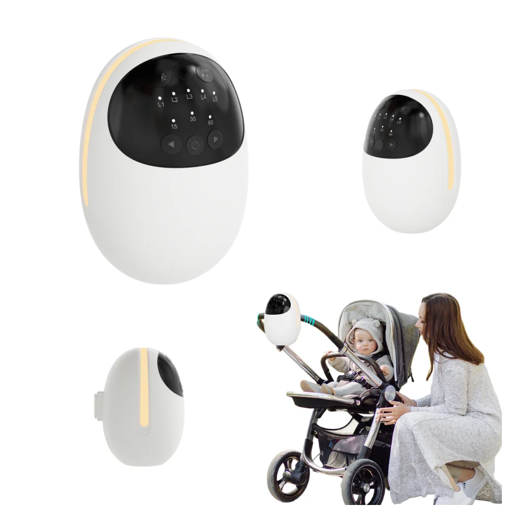 Babywippe mit wiederaufladbarem 1800mAh Akku, beruhigenden Klängen, LED-Atemlicht und 3 Timer-Modi Image