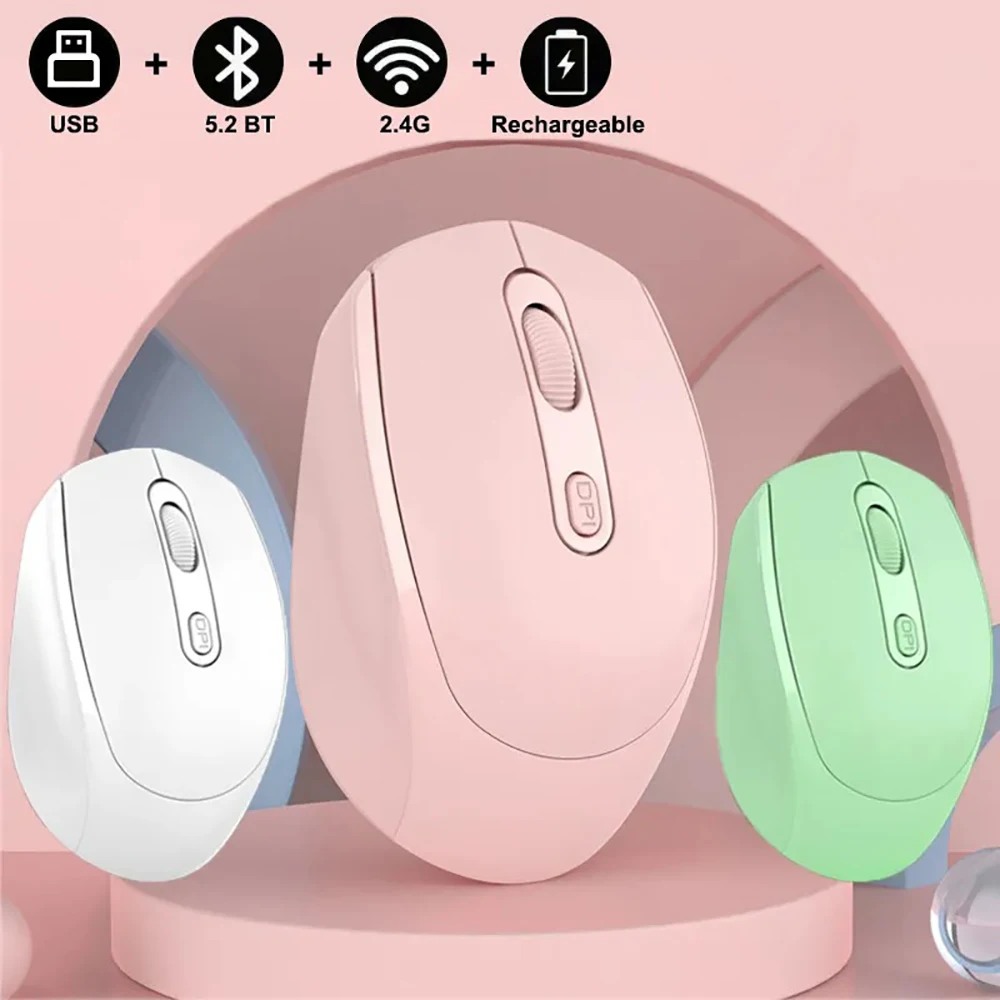 Drahtlose leise Maus geeignet für Business Office Esports Spiele Bluetooth 5.2 2,4 G Dual Mode Mäuse Ergonomie wiederaufladbare Maus Image
