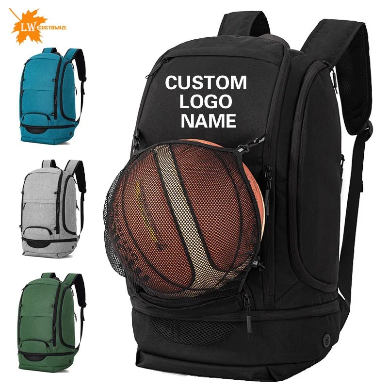 Basketball-Rucksack mit Ballhalter, bedruckt, Logo-Bild, unabhängiger Herren-Rucksack, geeignet für Basketball, Fußball, Volleyball