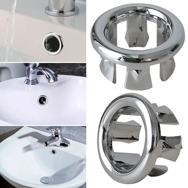 1/2/4Pcs Waschbecken Überlauf Ring Küche Bad Becken Trim Bad Ablauf Kappe Waschbecken Waschbecken Runde überlauf Ring Stecker Becken Zubehör