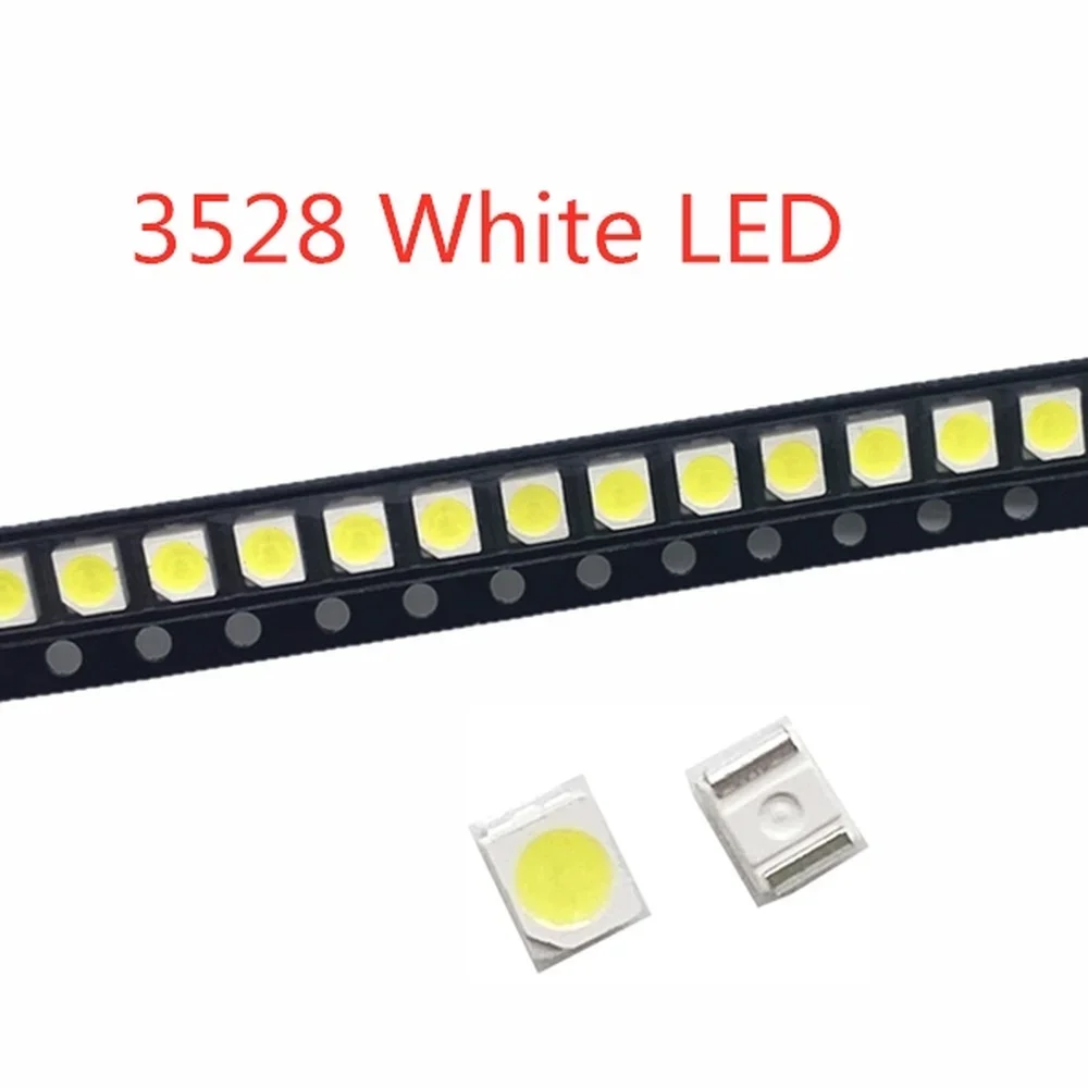 200PCS/LOT 1210 weiß 3528 SMD LED helle weiße licht-emittierende dioden 5000-7000k 6-7lm 2000-2200mcd 2,8-3,6 v 3528 Kühlen weiß