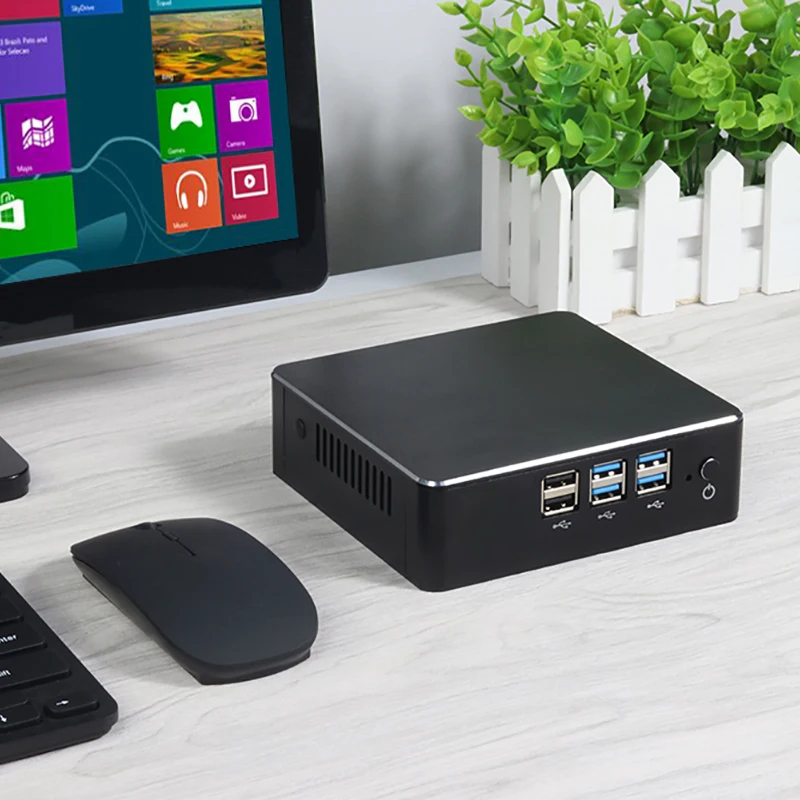 XCY Mini-PC Intel Core Prozessor i7 5500U i5 5200U i3 5005U 8 GB DDR3L 128 GB 256 GB SSD 300 Mbit/s WiFi 8x USB-Anschlüsse Windows 10 Linux Image