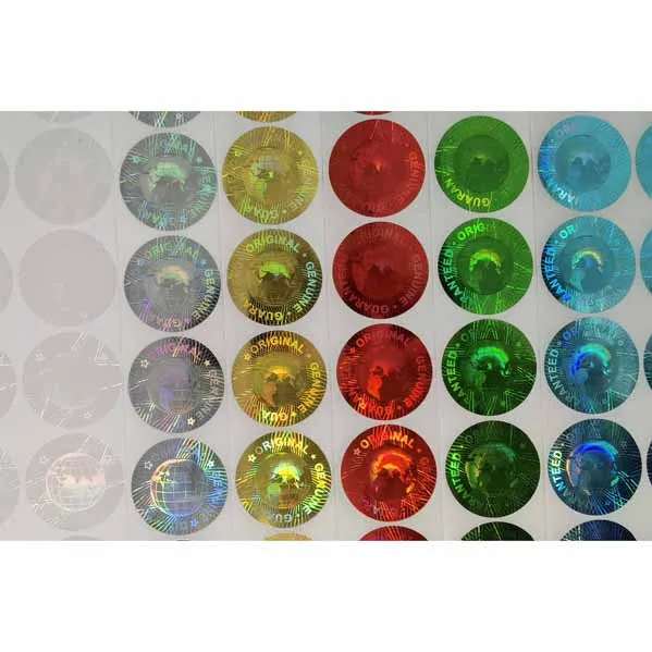 Hologramm-stampfsicherer Aufkleber, Erdmuster, Garantie, VOID-Siegel, echte Garantie, Sicherheit, rund, einmalige Holografiketiketten Image