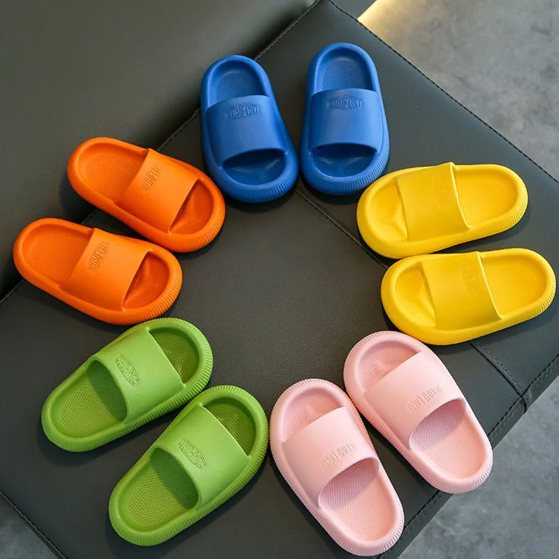 Sommer Kinder lässig Hausschuhe einfarbig atmungsaktiv rutsch fest zu Hause Bad Strand Kinder weiche Hausschuhe Jungen Mädchen Innen schuhe Image