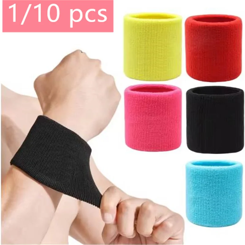 1/10 stücke Handgelenk Unterstützung Band Armband Sport Armschienen Schweiß Handtuch Manschette Tennis Handgelenk Schutz Schutz Strap Fitness Laufen Schweißband gym Image
