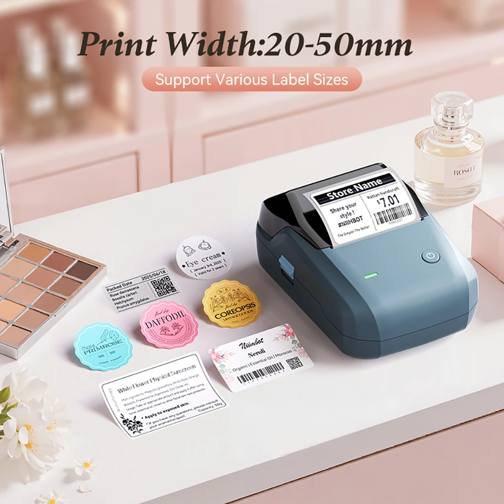 Niimbot B1 Kabelloser Thermoetikettendrucker Bluetooth-Etikettiergerät Etikettiermaschine für Kleidung Schmuck Gewerbe Image