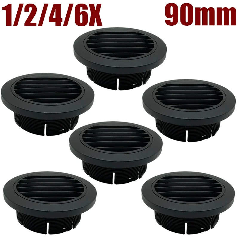 1/2/4/6X 90mm/3,54 zoll Auto Air Vent Kanal Rohr Auslass Flache Runde Net Abdeckung Kappe Lkw Bus Caravan Diesel Standheizung