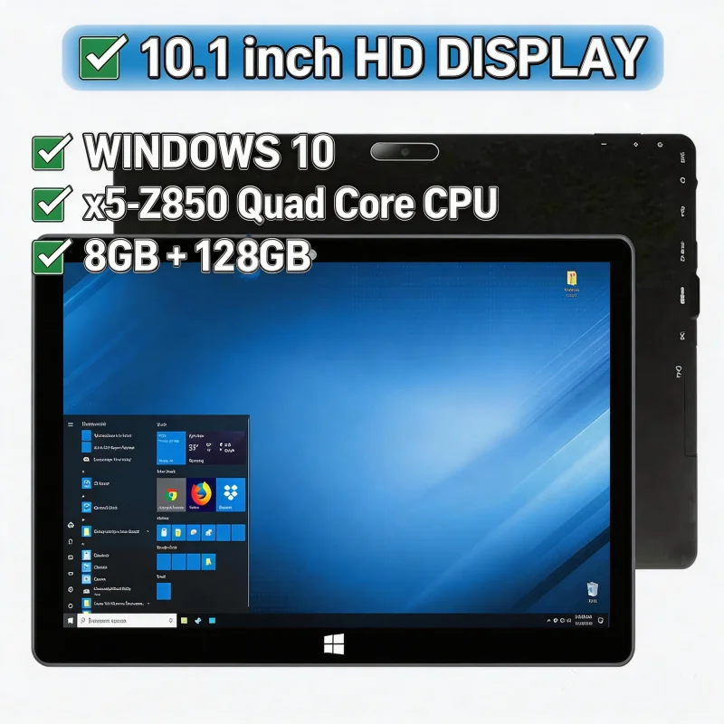 AR10 8GB LPDDR4 RAM 128GB ROM 10,1 Zoll Windows 10 Tablet-PC 64-Bit Intel Atom X5-Z8350 CPU 1920 x 1200 HD IPS Bildschirm 1*HD-MI Anschluss Image