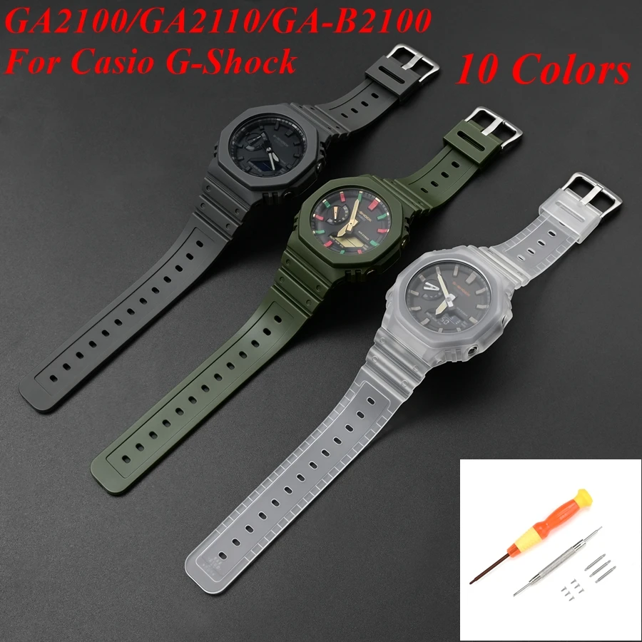 Für Casio G-Shock GA-2100-1A1/GA2110/GA-B2100 Uhrenarmband, Schutzhülle, Stoßfänger, Harzband, Gummi-Lünette, Armband Image