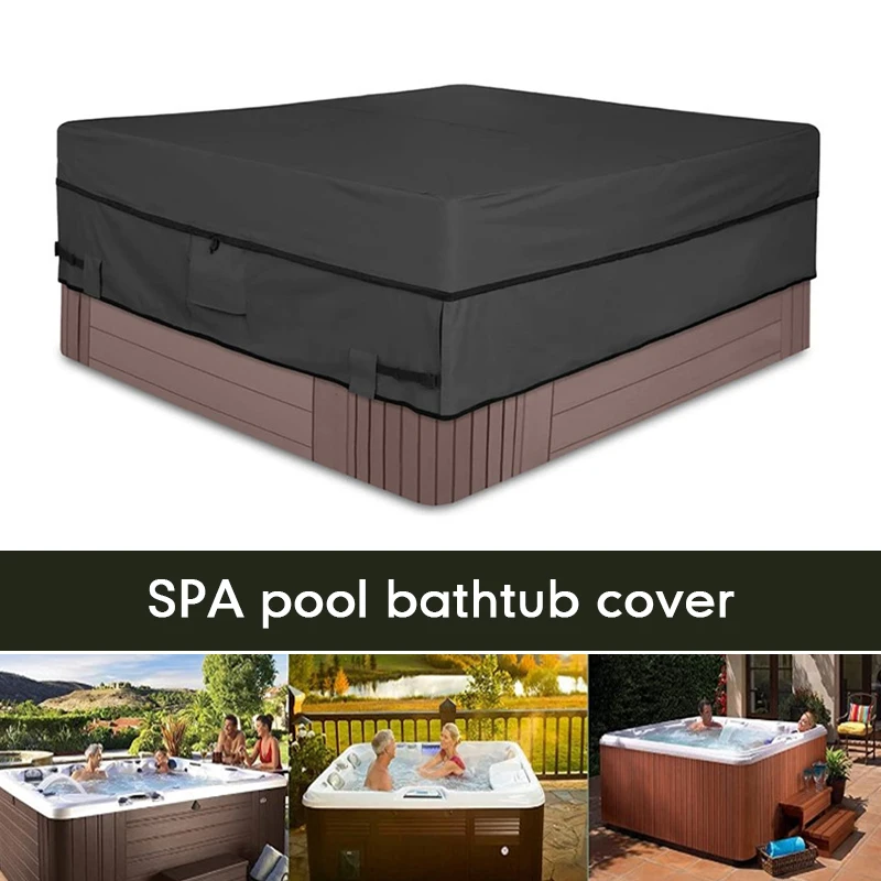 Quadratische Whirlpool-Abdeckung, 210D, robuste Oxford-SPA-Abdeckungen für Whirlpool, winddicht, wasserdicht, Whirlpool-Abdeckungsschutz Image