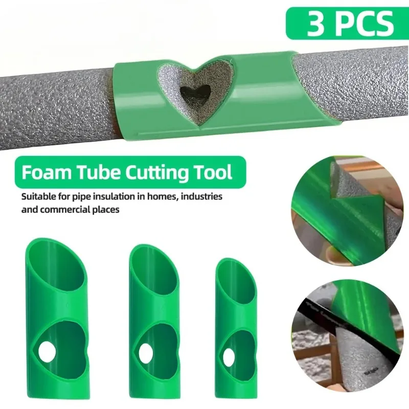 3Pcs Schaum Rohr Cutter Werkzeug Rohr Isolierung Schneiden Guide Drei-Rohr Schneiden Vorrichtung Isolierung Schneiden für Home Industrie Image