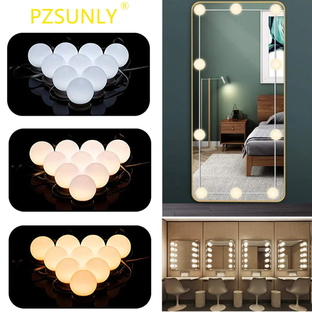 Spiegel Glühbirnen Eitelkeit Lichter USB 5V Badezimmer Schminktisch Beleuchtung Dimmbare LED Eitelkeit Licht Für Make-Up Spiegel LED licht