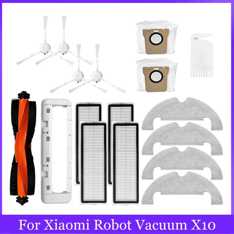 Für Xiaomi Roboter Vakuum X10 Roboter Staubsauger Teile Ersatz Wichtigsten Seite Pinsel Hepa-Filter Mopp Tuch Staubbeutel Zubehör Image