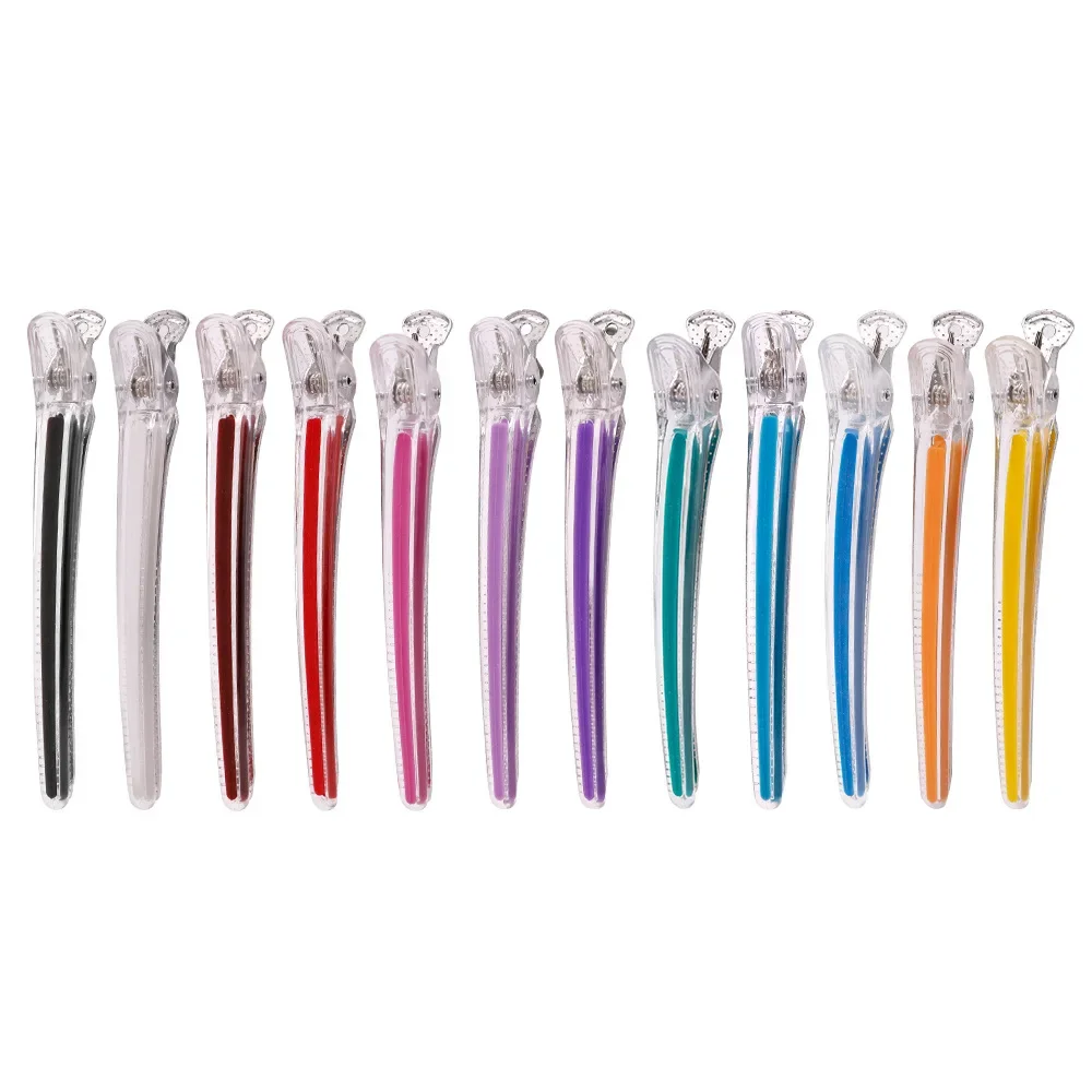 12 stücke Pro Nahtlose Alligator Clip Haar Clip Barbershop Haarschneiden Schnitte Haarnadel Salon Haushalt Styling Werkzeuge Zubehör Image