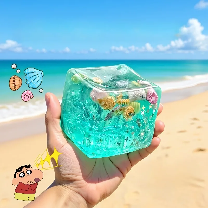 Squishy Maltose Cubes Fidget Toy Super Soft Transparent Star Squeeze Toy Ocean Sensory Anti-Stress-Spielzeug für Freund Weihnachtsgeschenk Image