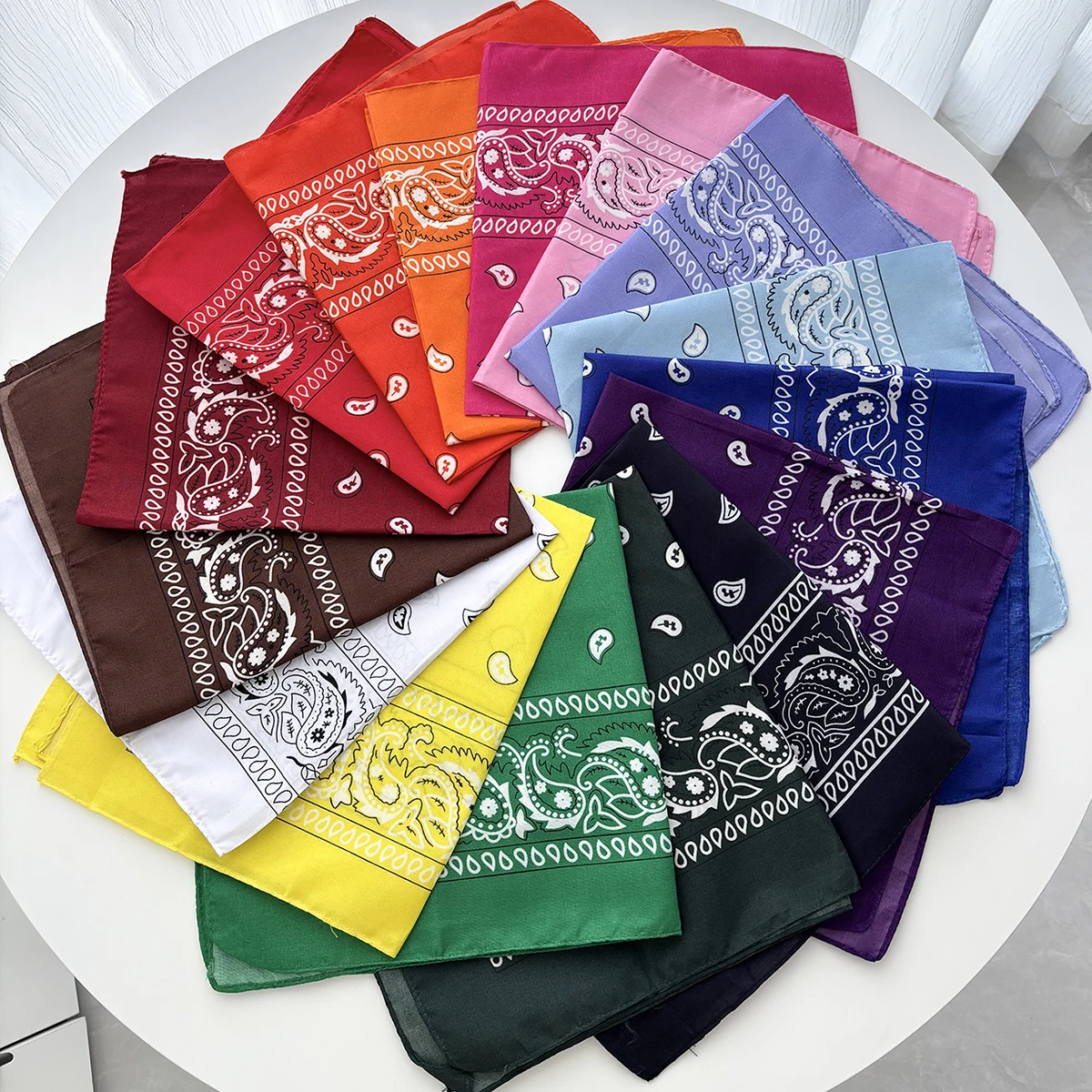 Unisex Männer Frauen Bandana Haarband Cowboy Herren Biker Sport Kopfbedeckung Handgelenk Haarwickel Paisley Kopfwickel Quadratischer Schal Image