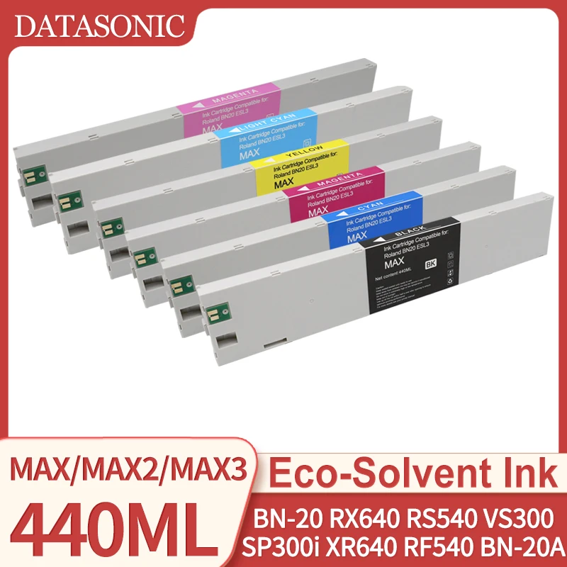 440 ml ECO-SOL MAX MAX2 MAX3 Eco-Solvent-Tintenpatrone, kompatibel mit Roland BN-20 SP300 VS-300i RS540 XR-540 SP540V 20 A Drucker Image