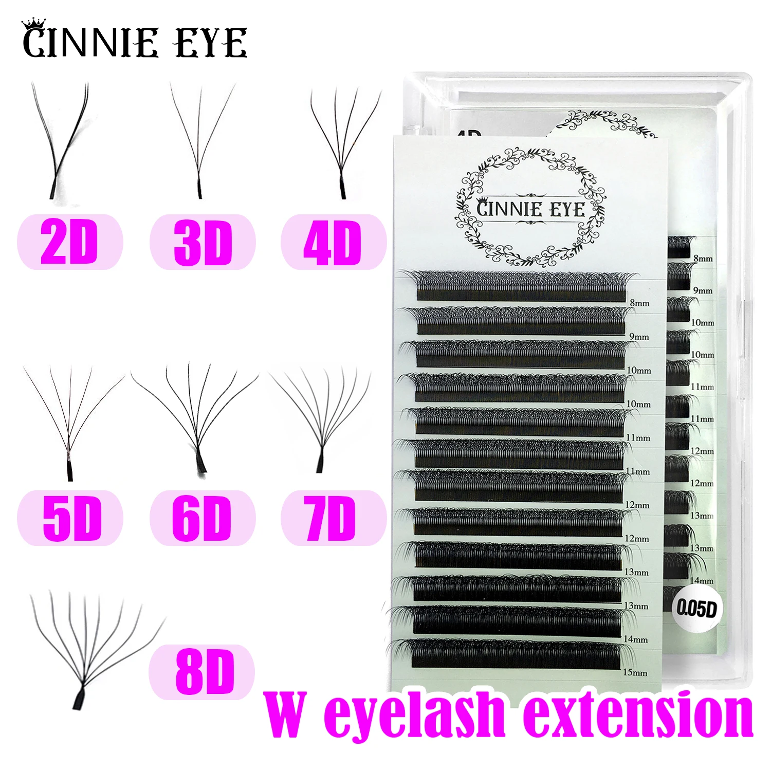 5W 8W Wimpernverlängerung 3D W Form Natürliche Haarwimpern CIlios 5D 4W 6W 7W Falsche Wimpern Makup Drop Shipper Vorgefertigte Volumenfächer Image