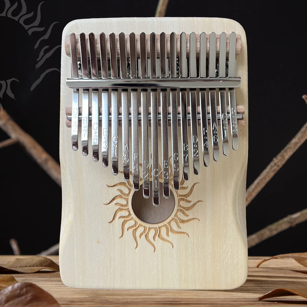 Hluru 17-Tasten-Kalimba aus Ahornholz, 21 Tasten, Daumenklavier, tragbares Fingerklavier für Anfänger, Mbira, Geschenk für Kinder und Erwachsene Image