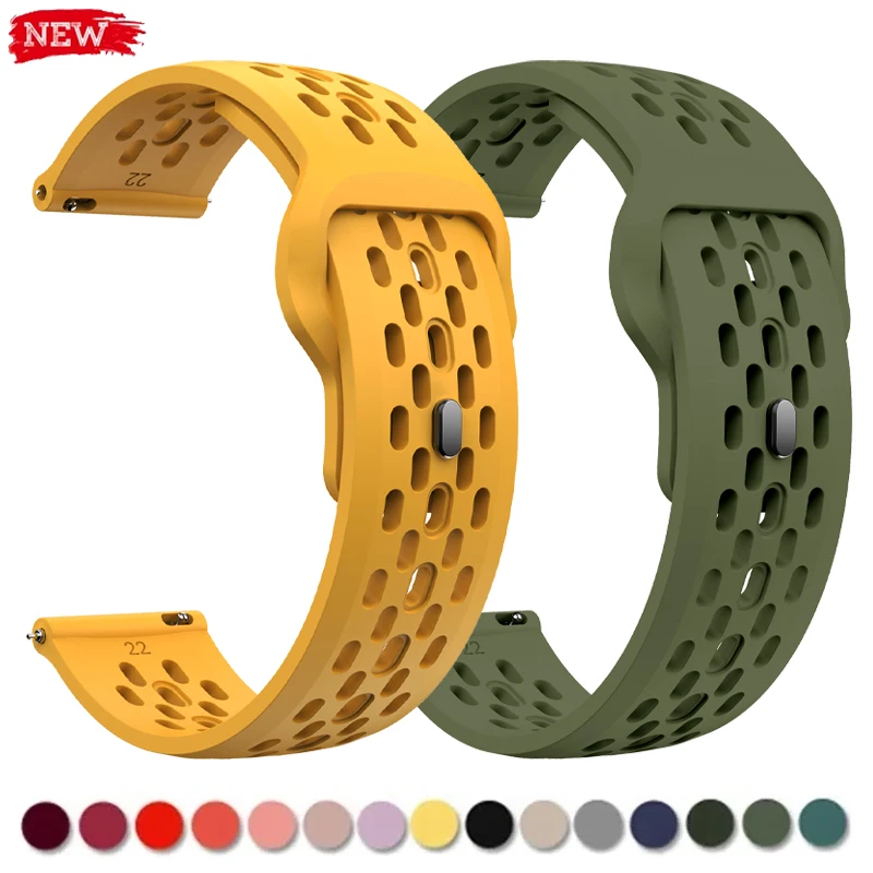 18 mm 20 mm 22 mm Silikonarmband für Samsung Galaxy Watch 6 5 4 40 mm 44 mm 5Pro Breathe Band für Huawei Watch 4 Ultimate Armband Image