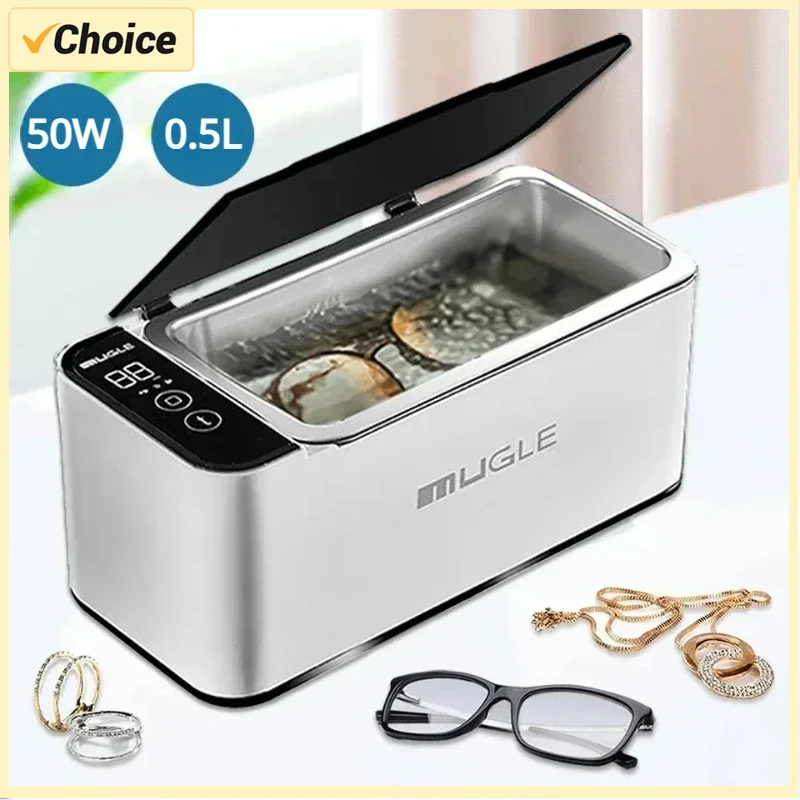 Leistungs starker Ultraschall reiniger 500ml 46kHz für Schmuck gläser Rasiermesser Leiterplatte Uhren Prothesen zähne Ultraschall waschmaschine Image