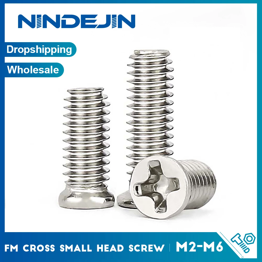 Nicht-Standard Präzisions-FM-Kreuzschlitz-Flachkopfschraube aus 304 Edelstahl M2 M3 M4 M5 M6 mit Schmalem Kopf und CSK Phillips-Antrieb Image