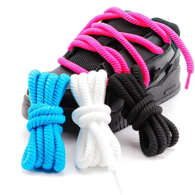 1 Paar runde Schnürsenkel Qualität 8 mm dickere Schnürsenkel Sneakers Seil Schnürsenkel 100/120/140/160 cm Stiefel Schnürsenkel Schuhe Zubehör Image