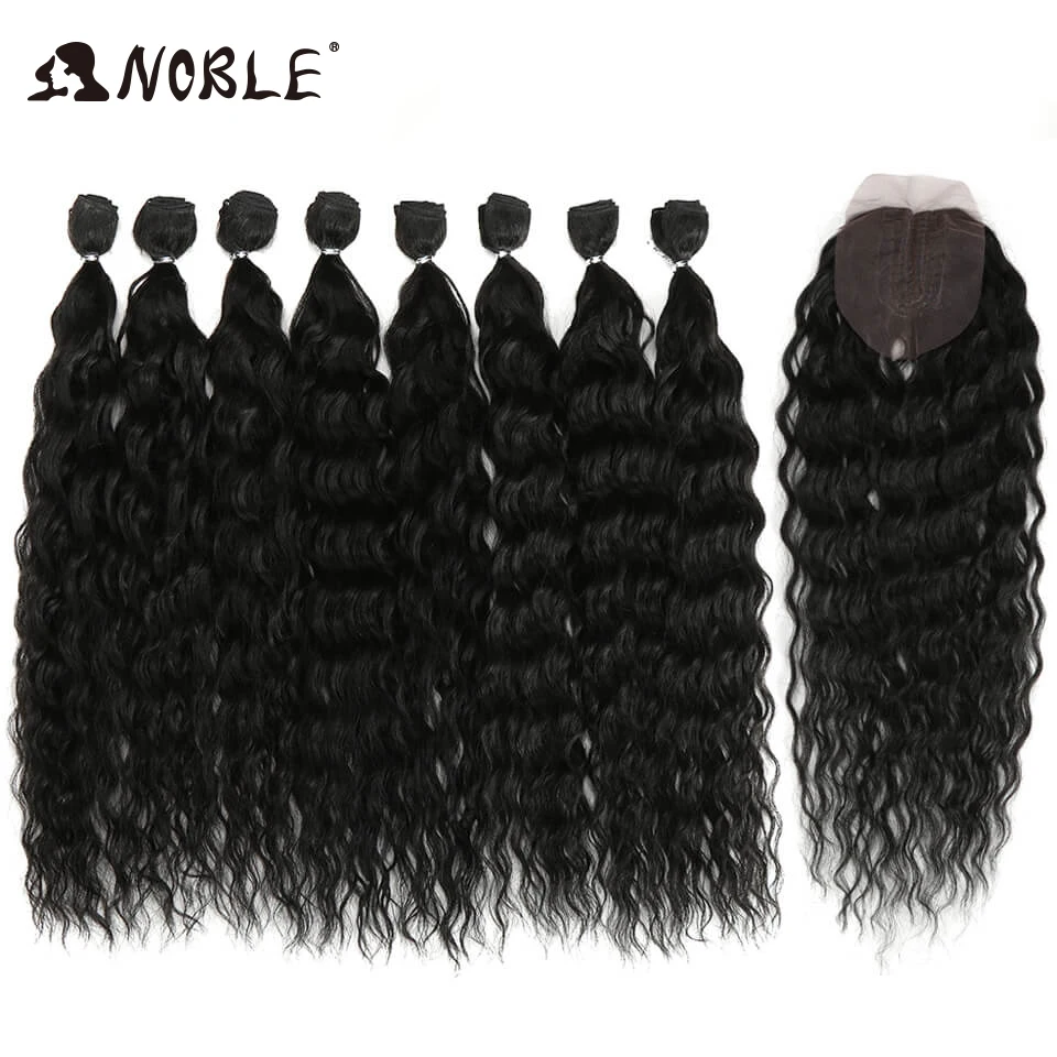 Edle Synthetische Haar Körperwebart 20 Zoll 8 teile/los Afro Verworrenes Lockiges Haar Ombre Bundles Haar Verlängerung Synthetische Haar Welle Image