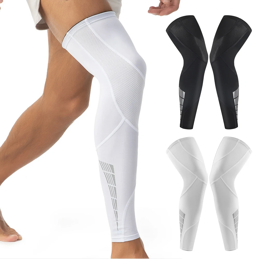 1 Paar Sport-Beinmanschetten, Kompressionsmanschette für Damen und Herren, lange Kniemanschette mit rutschfesten Silikonstreifen Image