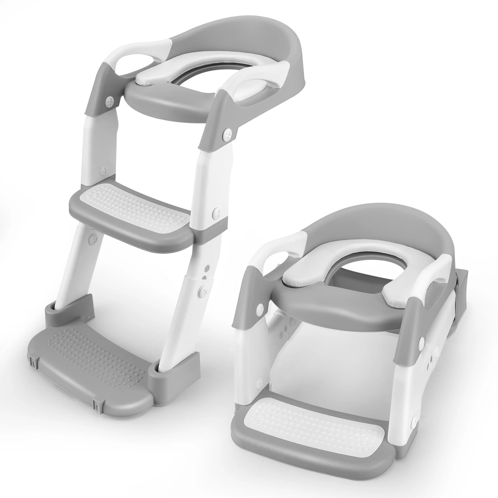 Kinder-Toilettensitz, Kinder-Toilettensitz mit Treppe, Kindertoilette für Jungen und Mädchen, 3-in-1-Kindentoilettensitz mit Treppe Image