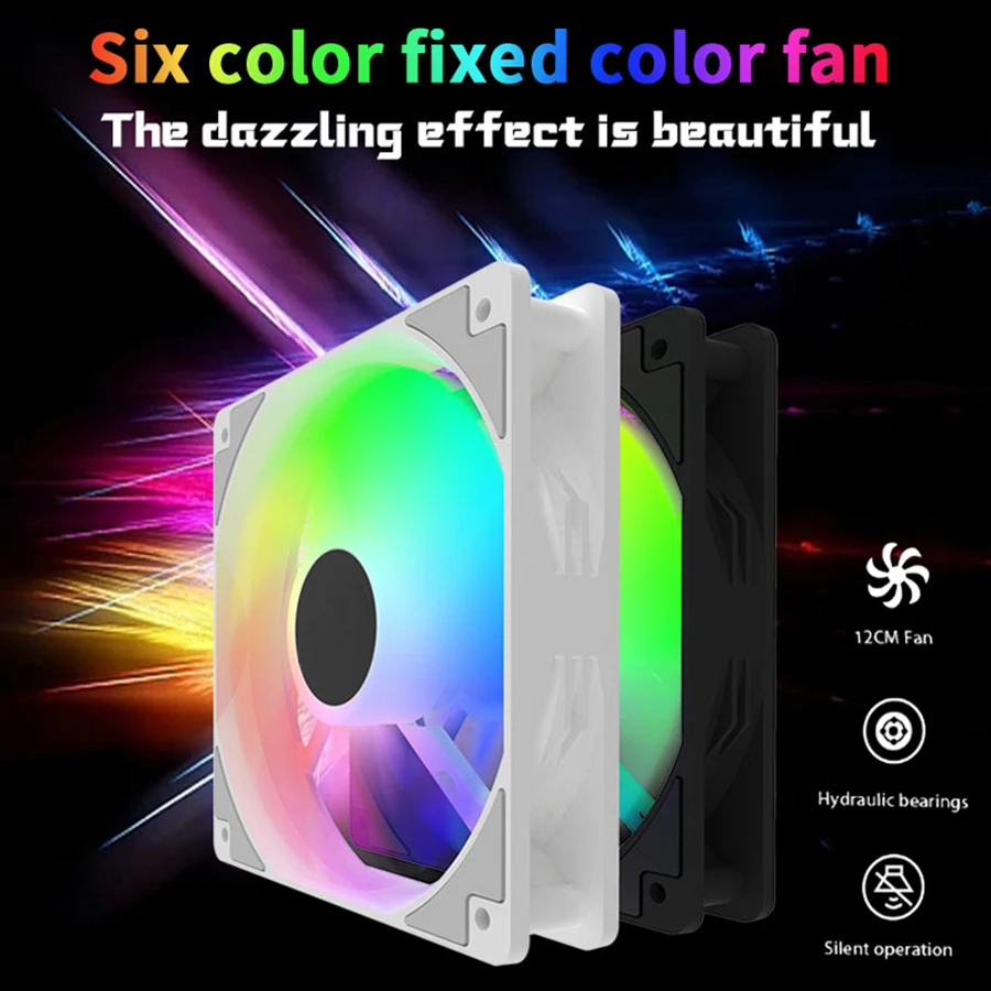 120 mm Computer-Lüfter, Farblichteffekt, RGB, 4-polig, Gaming-PC-Lüfter mit hoher Kühlleistung Image