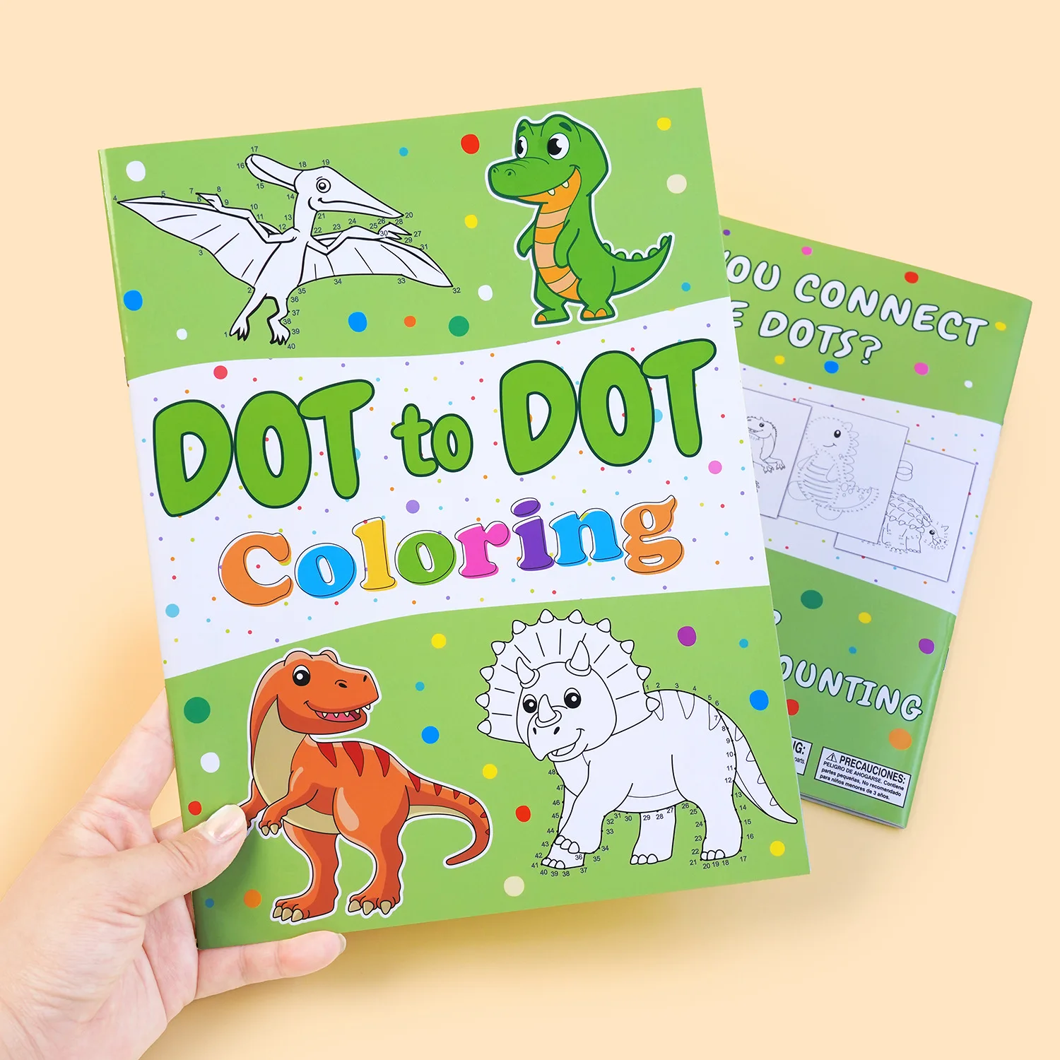 2-in-1-Aktivitätsbuch „Jumbo Dot To Dot and Draw“ – Verbinden Sie die Punkte, um Dinosaurier zu schaffen, Nachzeichnen, Malen und Zählen Image