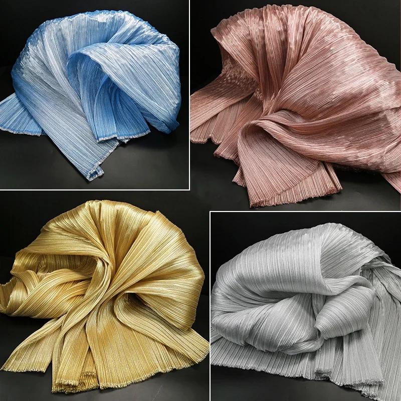 100 x 143 cm metallischer Perlglanz-Miyake-Faltenstoff für Hochzeits-Styling, Bühnendekoration, Kleiderherstellung, DIY-Bastelmaterial Image