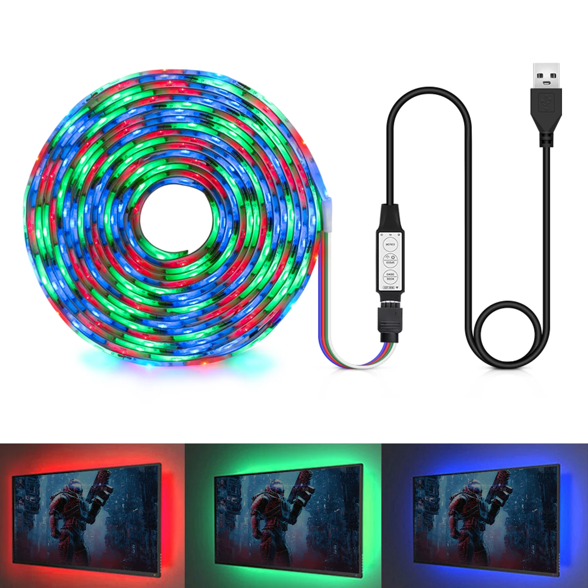Wasserdichte USB 5V LED Nachtlichter RGB LED Streifen Lampe Dioden band für Spielzimmer TV Computer PC Monitor Hintergrund beleuchtung Dekoration
