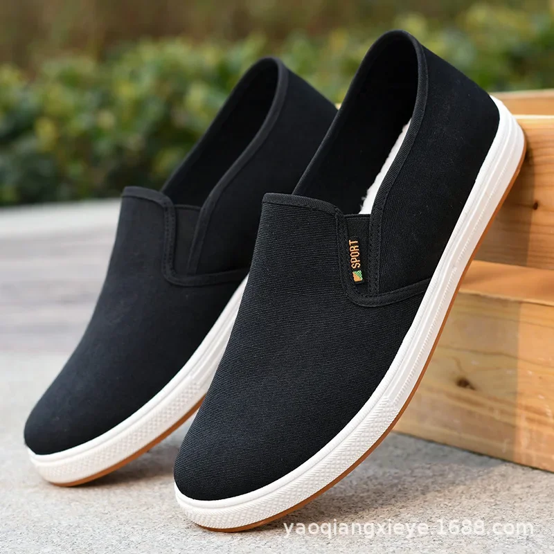 Zapatos hombre Herren Segeltuchs chuhe, Casual Sportschuhe, Herren bequeme Herren Board Schuhe, neue schwarze Sportschuhe Image