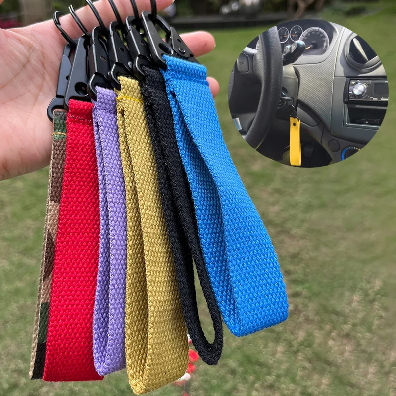 Heißer Starke Gurtband schlüssel schlüsselbund Auto Handgelenk Gurt Schlüssel Halter Seil Für Auto Handy ID Karte Hängen Strap Universal Image