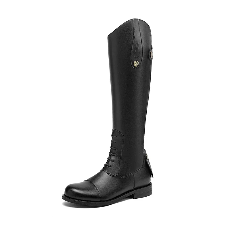 2025, Reitstiefel, Leder, Reitsportzubehör, lange Stiefel, Reitausrüstung, rutschfeste Ultra-Schuhe, widerstandsfähiger Reitschuh