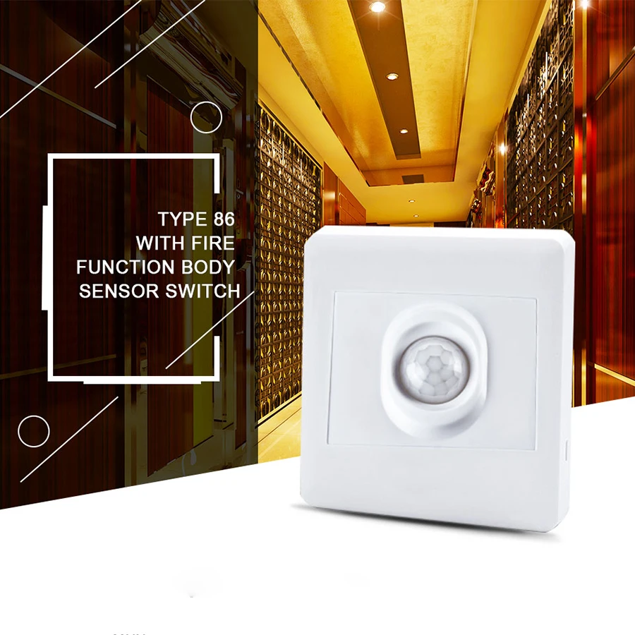110 V 220 V Körper Sensor Schalter PIR Infrarot Motion Sensor Schalter 86 Typ Einbau Lampe Körper Induktion Licht detektor Image
