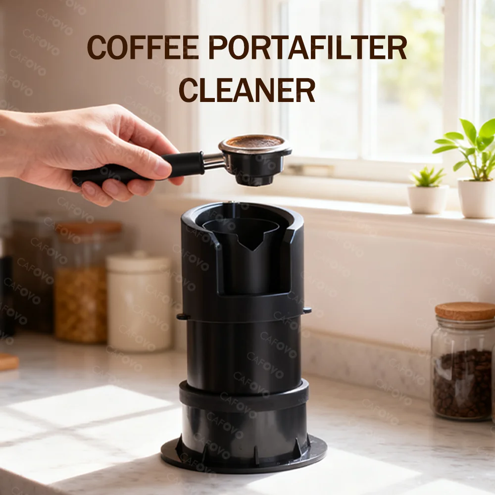 CAFOVO ECC20 58mm Elektrische Siebträger Reiniger Maschine 352RPM Auto Kaffee Filter Reiniger Kaffeemaschine Reiniger Cafe Ausrüstung Image