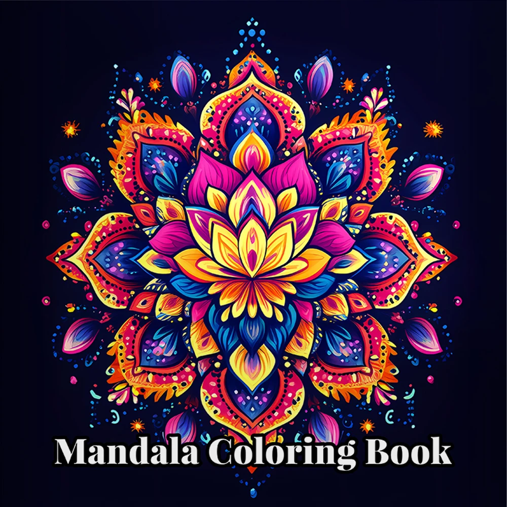 MANDALA Malbuch für Erwachsene, Bilderbuch, niedliches Blumen-Zeichenbuch, perfektes Geschenk für Party und Geburtstag Image
