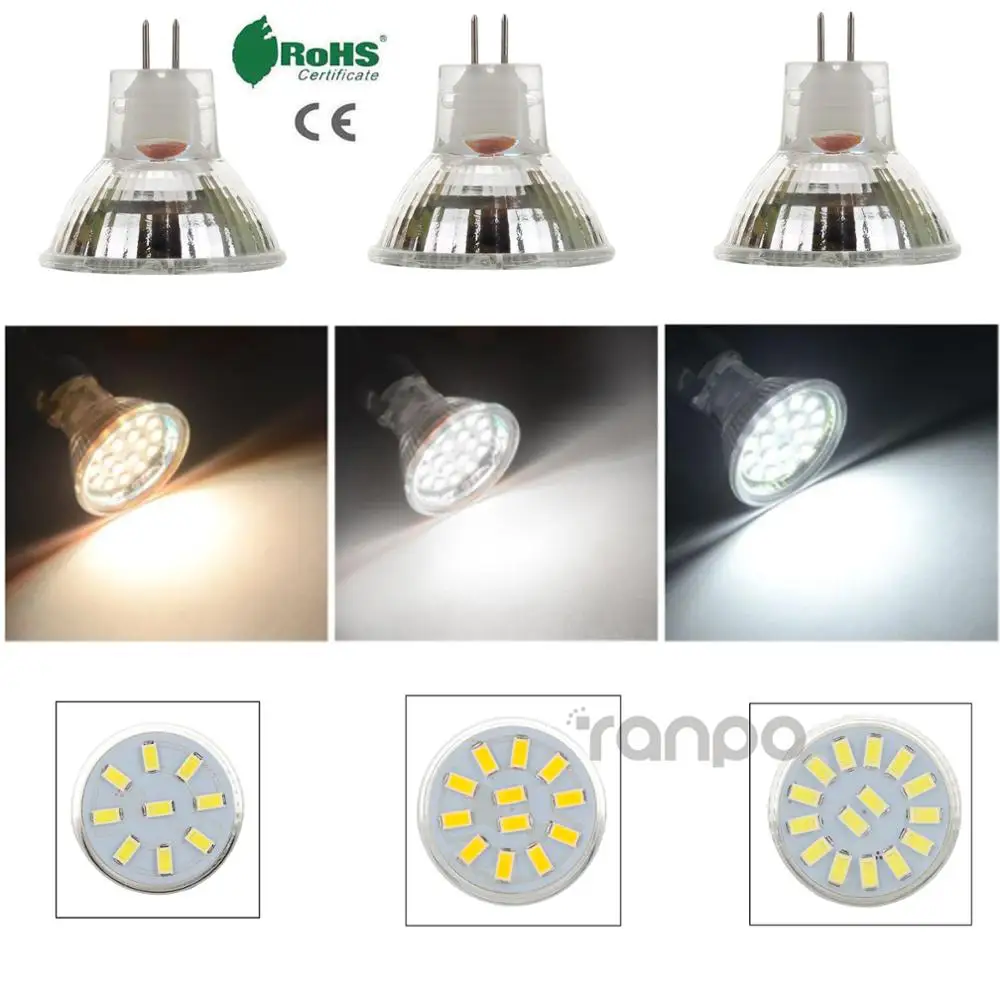 MR11 GU4.0 LED-Strahlerlampen, 2 W, 3 W, 4 W, AC/DC, 12 V, 24 V, 30 V, kühles, warmweißes Lampe, ersetzt Halogenlicht 5733 SMD 9 12 15 LED-Chips Image