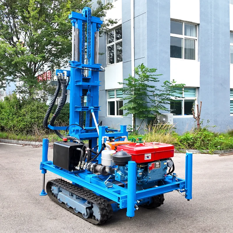 Maßgeschneiderte zuverlässige Raupenbohrmaschine, 22 PS, Diesel, 200 m Tiefe, Brunnenbohrgerät Image