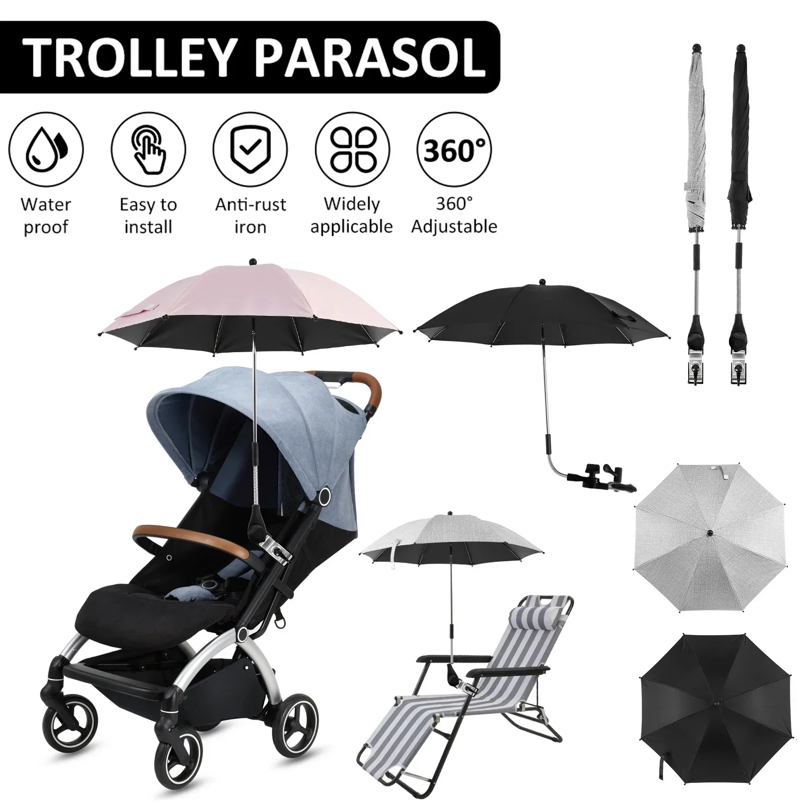 Universal Baby Auto Kinderwagen Regenschirm Einstellbare Schatten Regenschirm Uv Sonnenschirm Für Kinderwagen Zubehör Sonnenblende Tragbare Sonnenschirm Artikel