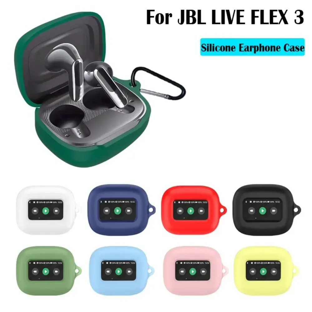 2024 Silikon-Kopfhörerhülle, Anti-Drop, staubdicht, Ohrhörer-Zubehör, waschbar, stoßfest, Ladebox-Hülle für JBL Live Flex 3 Image