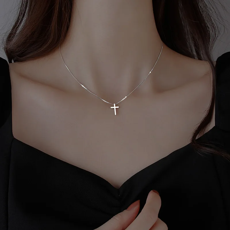 925 Sterling Silber Damen Schlangenkette Schmuck Kreuz-Halsketten Luxuriöse Exquisite Accessoires Großhandel Schmuck Argent 925 Image