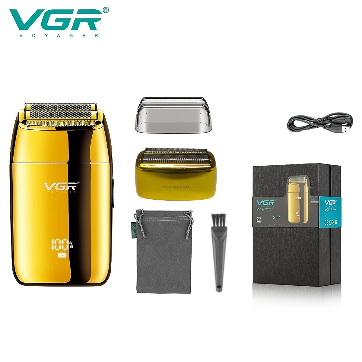 VGR Rasierapparat Fachmann Rasierer Elektrischer Rasierer Hin- und Herbewegung Rasiermaschine tragbar Bartschneider Mini Rasierer für Männer V-399 Image