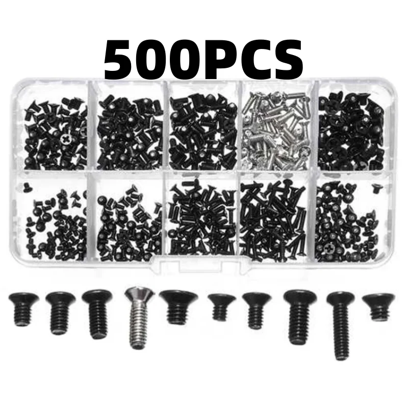 500-teiliges Computerschrauben-Sortiment-Set, M2/M2,5/M3, Schrauben für Laptop, Notebook, kompatibel mit IBM HP Dell Hardware-Teilen