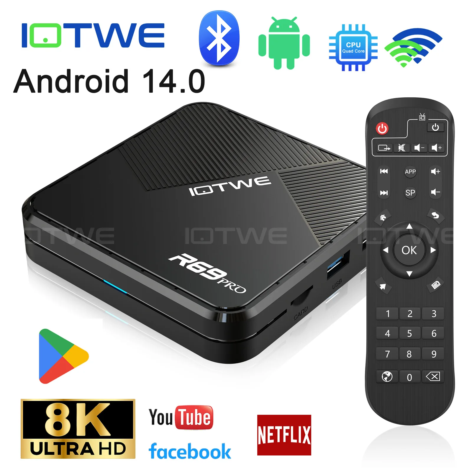 Android 14 TV Box R69 PRO Allwinner H728 Octa-Core WiFi 6 BT5.0 Sprachfernbedienung Box 1000 M Unterstützung 8K Media Player Image