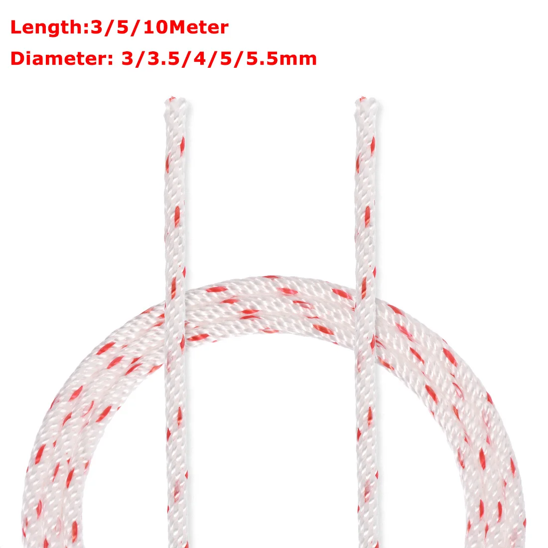 3/5/10M 3-5,5mm Polyester Faser Recoil Pull Starter Cord Seil Starter Seile Passt für Rasenmäher Kettensäge Trimmer Garten Werkzeug Image